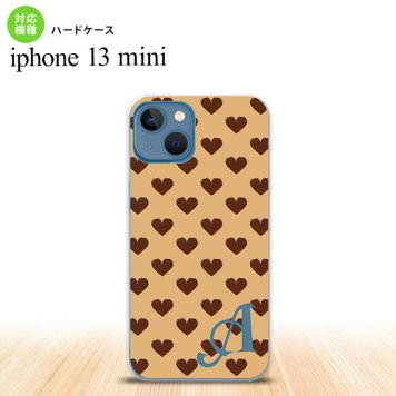 iPhone13mini iPhone13 mini ケース ハードケース ハート B 茶 +アルファベット  nk-i13m-171i