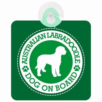 セーフティサイン DOG ON BOARD AUSTRALIAN LABRADOODLE オーストラリアンラブラドゥードル グリーン 安全運転 車内用 吸盤タイプ 煽り運転対策 収れん火災防止タイプ 安全対策 カーサイン 吸盤 肉球マーク