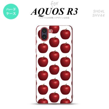SH-04L SHV44 R3 AQUOS R3 スマホケース カバー りんご 林檎 白 赤 nk-r3-046