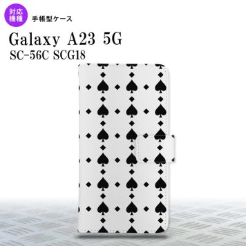 Galaxy A23 GalaxyA23 手帳型スマホケース カバー トランプ スペード クリア 黒 2022年 10月発売 nk-004s-a23-dr537