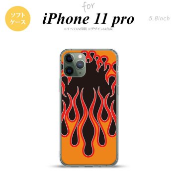iPhone11Pro iPhone11 Pro スマホケース ソフトケース ファイヤー 炎 黒 赤 メンズ レディース nk-i11p-tp1304