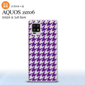 SHG04 SHG04 ZERO6 AQUOS zero6 スマホケース ソフトケース 千鳥 格子 大 紫 クリア メンズ レディース nk-zero6-tp924