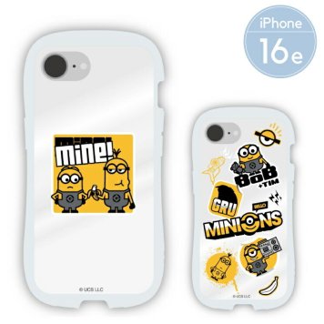 ミニオン iPhone16e ケース クリア 透明 くびれ 怪盗グルー キャラクター グッズ スマホ カバー エアクッション ハイブリッド 耐衝撃 シェイプフォルム インナーシート付仕様 iPhone 2025 6.1inch １眼 アイホン アイフォン CrystalClearCae MINI-514