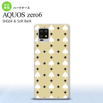 SHG04 SHG04 ZERO6 AQUOS zero6 スマホケース ハードケース トランプ スペード ベージュ 白 メンズ レディース nk-zero6-541