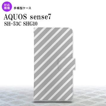 sense7 sense7 手帳型スマホケース カバー ストライプ グレー 白 2022年 11月発売 nk-004s-sens7-dr713