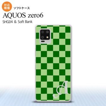 SHG04 SHG04 ZERO6 AQUOS zero6 スマホケース ソフトケース スクエア 緑 グリーン +アルファベット メンズ レディース nk-zero6-tp771i