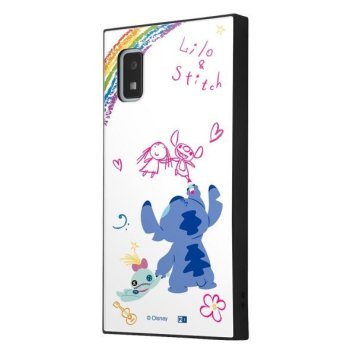 AQUOS wish3/ 『ディズニーキャラクター』/耐衝撃ハイブリッドケース KAKU / 『リロ&スティッチ/落書き』 ※送料無料(ポスト投函)