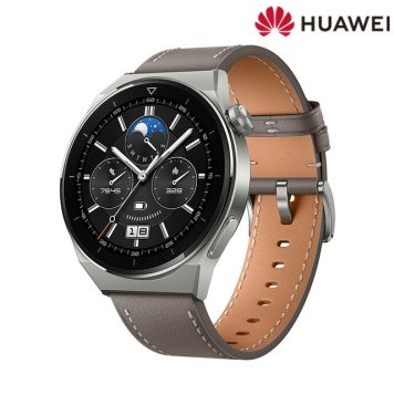 ファーウェイ WATCH GT3 Pro 46mm Gray 充電式クオーツ スマートウォッチ メンズ レディース チタン Bluetooth 革ベルト HUAWEI ODN-B19 記念品 ギフト
