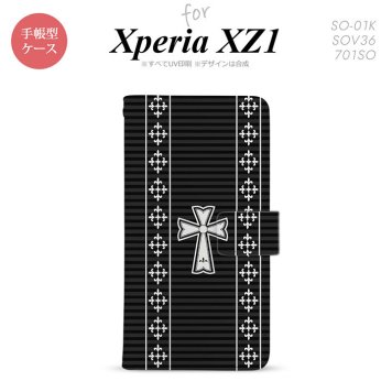 【手帳型 スマホ カバー ケース】【SO01K】【エクスペリア XZ1】手帳型 ケース SO-01K スマホ カバー Xperia XZ1 エクスペリア ゴシック 黒×白 nk-004s-so01k-dr1011【メール便送料無料】