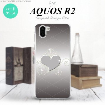 AQUOS R2 アクオス アール2 SH-03K SHV42 専用 スマホケース カバー ハードケース ハート(F) グレー nk-r2-318[スマホ,スマホケース,スマホカバー,ケース,カバー,ジャケット]