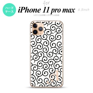 iPhone11ProMax iPhone11pro max スマホケース ハードケース 唐草 白 黒 +アルファベット メンズ レディース nk-i11pm-1133i