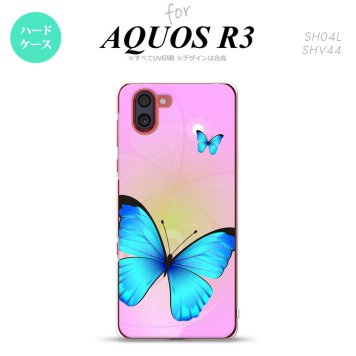 SH-04L SHV44 R3 AQUOS R3 スマホケース カバー バタフライ 蝶 B ピンク nk-r3-211