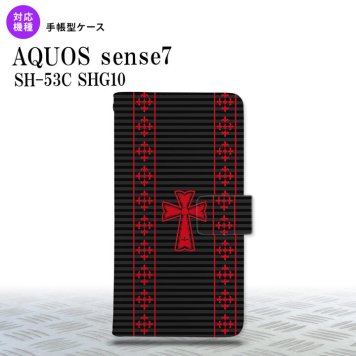 sense7 sense7 手帳型スマホケース カバー ゴシック 黒 赤 2022年 11月発売 nk-004s-sens7-dr1010