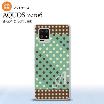 SHG04 SHG04 ZERO6 AQUOS zero6 スマホケース ソフトケース ドット 水玉 C ミント 茶 +アルファベット メンズ レディース nk-zero6-tp1646i