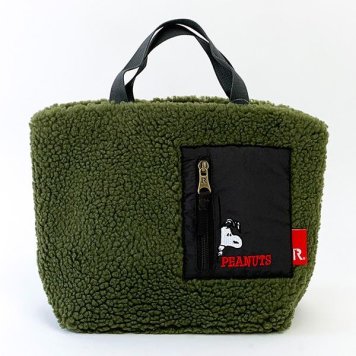 スヌーピー IP.デリ.ボア. Peanuts-7V KHAKI バッグ ハンドバッグ トートバッグ