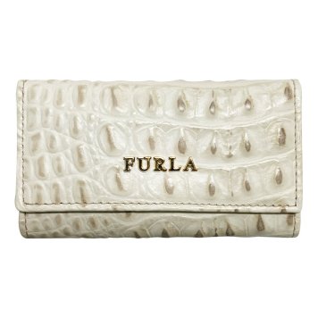 【※アウトレット※】フルラ FURLA キーケース クロコ型押し レザー 6連キーケース 00694349 レディース RFO ホワイト系