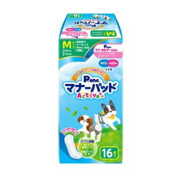 小型犬用 男の子＆女の子用マナーパッド Active M 16枚入 PMP-746 第一衛材 P.one オス メス フレンチブルドッグ ビーグル シーズー マルチーズ