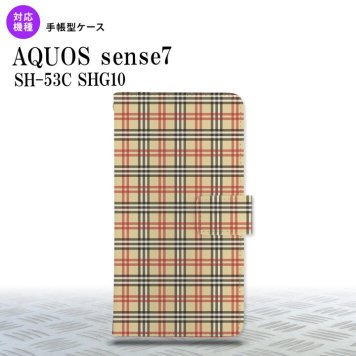sense7 sense7 手帳型スマホケース カバー チェック ベージュ 赤 2022年 11月発売 nk-004s-sens7-dr446