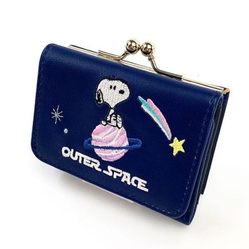 スヌーピー コンパクトサイフ NVアウトスペース スヌーピー 三つ折り財布 財布 折りたたみ財布 紺 グッズ  (MCOR)