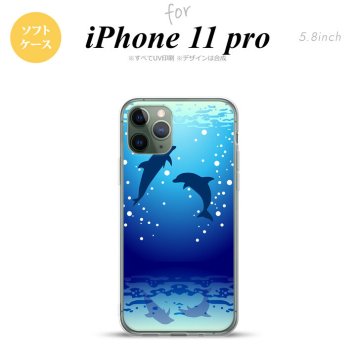 iPhone11Pro iPhone11 Pro スマホケース ソフトケース イルカ 紺 メンズ レディース nk-i11p-tp1001