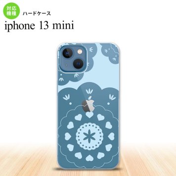 iPhone13mini iPhone13 mini ケース ハードケース レース クリア 青  nk-i13m-1485