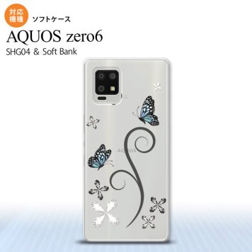 SHG04 SHG04 ZERO6 AQUOS zero6 スマホケース ソフトケース バタフライ 蝶 C 黒 メンズ レディース nk-zero6-tp221