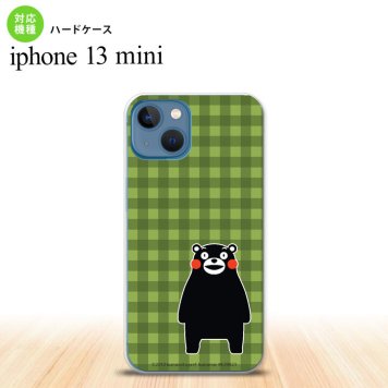 iPhone13mini iPhone13 mini ケース ハードケース くまモン チェック 緑  nk-i13m-km15