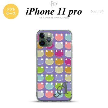 iPhone11Pro iPhone11 Pro スマホケース ソフトケース カエル かえる B 紫 +アルファベット メンズ レディース nk-i11p-tp163i