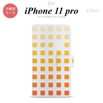 iPhone11Pro iPhone11 Pro 手帳型スマホケース カバー スクエア ドット オレンジ  nk-004s-i11p-dr1361