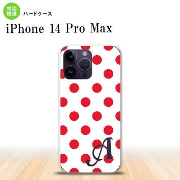 iPhone14 ProMax iPhone14 Pro Max スマホケース 背面ケース ハードケース ドット 水玉 B 白 赤 +アルファベット 2022年 9月発売 nk-i14pm-103i