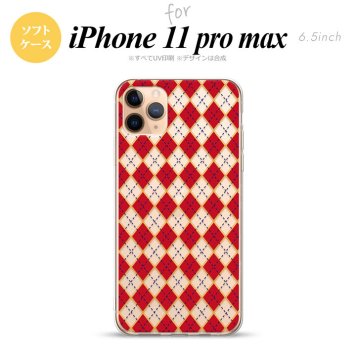 iPhone11ProMax iPhone11pro max スマホケース ソフトケース アーガイル クリア 赤 メンズ レディース nk-i11pm-tp1404