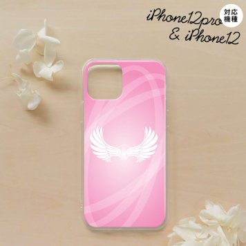 iPhone12/iPhone12pro iPhone12 / iPhone12pro スマホケース ソフトケース 翼 光 ピンク メンズ レディース nk-i12-tp464