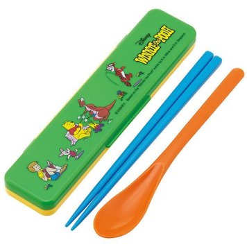 レトロ/プー 抗菌 音のならないコンビセット 箸18cm スケーター ※送料無料(ポスト投函)