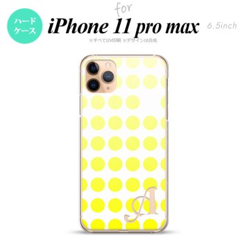 iPhone11ProMax iPhone11pro max スマホケース ハードケース 水玉 黄 +アルファベット メンズ レディース nk-i11pm-1371i