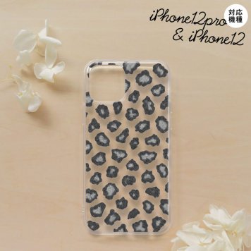 iPhone12/iPhone12pro iPhone12 / iPhone12pro スマホケース ソフトケース 豹柄 A グレー メンズ レディース nk-i12-tp027