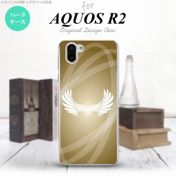 AQUOS R2 アクオス アール2 SH-03K SHV42 専用 スマホケース カバー ハードケース 翼(光) ゴールド nk-r2-462[スマホ,スマホケース,スマホカバー,ケース,カバー,ジャケット]