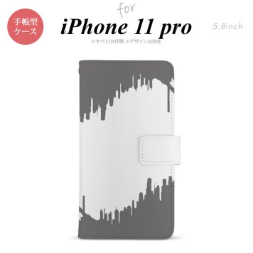 iPhone11Pro iPhone11 Pro 手帳型スマホケース カバー ホラー グレー  nk-004s-i11p-dr195