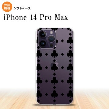 iPhone14 ProMax iPhone14 Pro Max スマホケース 背面ケースソフトケース トランプ クラブ クリア 黒 2022年 9月発売 nk-i14pm-tp531