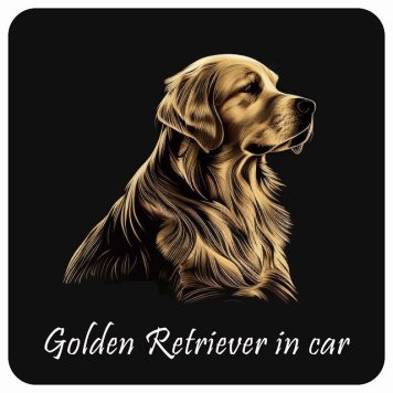ドッグ カーステッカー イラスト付 Dog in Car ゴールデンレトリバー Aタイプ セーフティサイン 犬種別 正方形 13x13cm シール リア あおり運転対策 Dog Sticker 屋外 屋内 防水 かわいい おしゃれ 安全対策 カーサイン