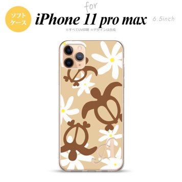 iPhone11ProMax iPhone11pro max スマホケース ソフトケース ホヌ ティアレ ベージュ +アルファベット メンズ レディース nk-i11pm-tp1081i