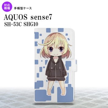 sense7 sense7 手帳型スマホケース カバー 女の子 キャラ 青 2022年 11月発売 nk-004s-sens7-dr1338