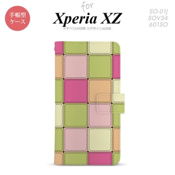 【手帳型 スマホ カバー ケース】【SO01J】【エクスペリア XZ 】手帳型 ケース SO-01J スマホ カバー XPERIA XZ エクスペリア パッチワーク風 ミックスF nk-004s-so01j-dr1676【メール便送料無料】