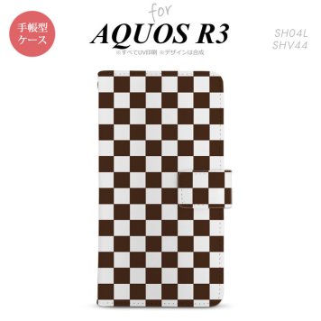 SH-04L/SHV44 AQUOS R3 手帳型スマホケース カバー スクエア 茶  nk-004s-r3-dr032