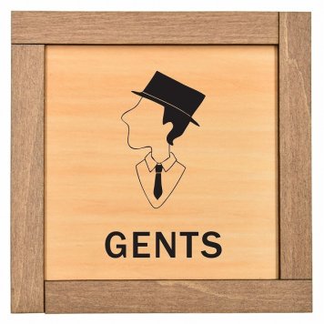 Gents 昭和レトロ調 木枠付 木製トイレプレート サインプレート ドアプレート ピクトサイン 四角形 トイレマーク 男子 女子 男 女 おとこ おんな 便所 殿方 夫人 御手洗 便器 シンボル Ladies Gentlemen All gender 車椅子