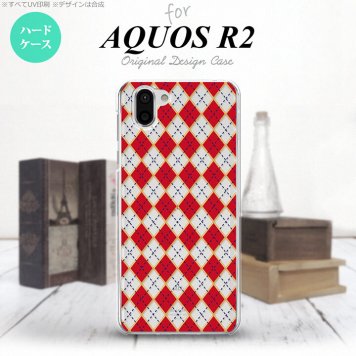AQUOS R2 アクオス アール2 SH-03K SHV42 専用 スマホケース カバー ハードケース アーガイル クリア×赤 nk-r2-1404[スマホ,スマホケース,スマホカバー,ケース,カバー,ジャケット]