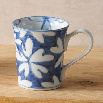 波佐見焼 かれんマグカップ（1P）　ブルー 007-304M  内祝 内祝い お祝 御祝 記念品 出産内祝い プレゼント 快気祝い 粗供養 引出物