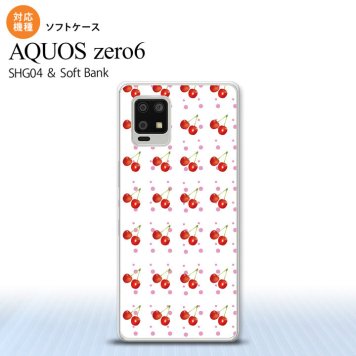 SHG04 SHG04 ZERO6 AQUOS zero6 スマホケース ソフトケース さくらんぼ チェリー 白 メンズ レディース nk-zero6-tp179