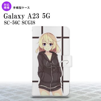 Galaxy A23 GalaxyA23 手帳型スマホケース カバー 女の子 キャラ 黒 2022年 10月発売 nk-004s-a23-dr1328
