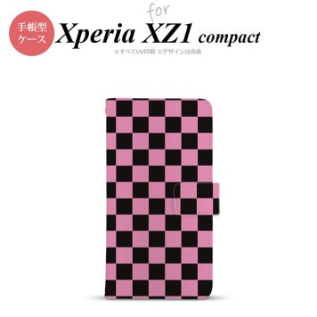 【手帳型 スマホ カバー ケース】【SO02K】【エクスペリア XZ1】手帳型 ケース SO-02K スマホ カバー Xperia XZ1 Compact エクスペリア スクエア 黒×ピンク nk-004s-so02k-dr762【メール便送料無料】