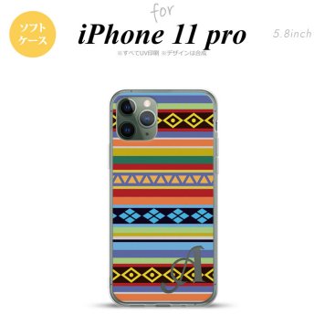 iPhone11Pro iPhone11 Pro スマホケース ソフトケース エスニック ボーダー カラフル +アルファベット メンズ レディース nk-i11p-tp1565i